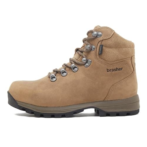 Image of Brasher Women's Country Walker II Waterproof Walking Boots with Reliable Sole & Durable Suede Leather Upper (Light Brown, UK Footwear Size System, Adult, Women, Numeric, Medium, 7)