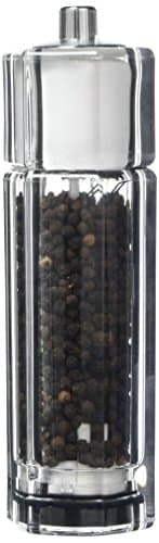 Image of T&G Classic Hexagonal Straight-Sided Clear Acrylic 2-in-1 Combi Pepper Mill and Salt Shaker, 16 cm Transparent 12649