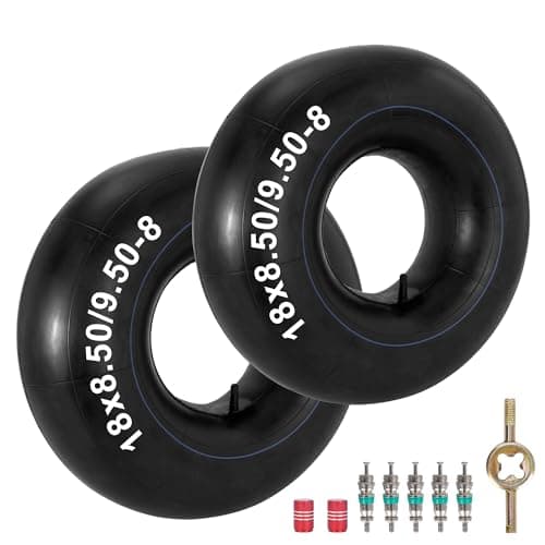 Image of RUTU 18x8.50-8 18x9.50-8 Inner Tube 20x8.00-8 20x10.00-8 Replacement with TR13 Valve Stem Suitable for Lawn Mowers Go Karts ATV Golf Cart Wheelbarrow Tractor Tires Heavy Duty 2 Pack