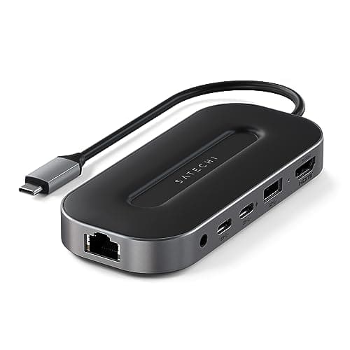 Image of SATECHI USB-C Hub 6-in-1 Multiport USB4 Adaptor, HDMI 8K, 100W PD Charging, 2.5 Gb Ethernet, USB A Data Transfer, 3.5mm Audio Jack – for MacBook Air & Pro M5 M4 M3, Windows Laptops and USB-C Devices