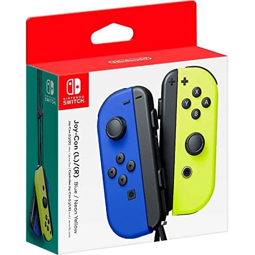 Image of Nintendo Switch Pair of Joy-Con Controllers Left Blue/Right Neon Yellow [video game]