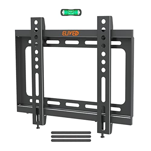 Image of ELIVED Fixed TV Wall Bracket Ultra Slim Wall Mount for Most 23-42 Inch LED, LCD, OLED, Plasma TVs with VESA 75x75mm-200x200mm up to 30KG, Low Profile TV Bracket Flat to Wall Design EV027