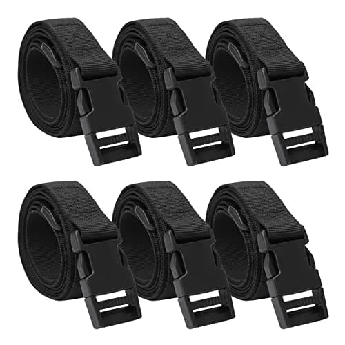 Image of 6 Pcs Black Suitcase Straps, Nylon Webbing Strap 25mm with Quick Release Buckle, Packing Belt Luggage Straps for Suitcases, Outdoor Travel