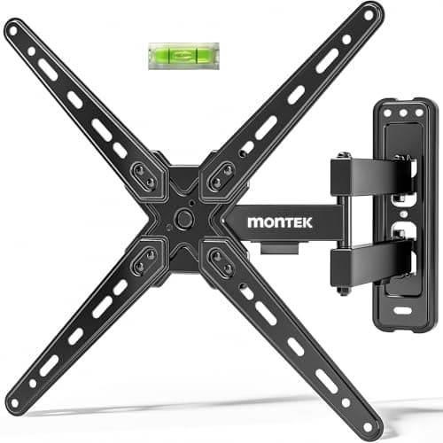 Image of monTEK Full Motion TV Wall Mount Bracket for 13-55 Inch TVs, Fits Most Flat Curved Screens, VESA 75x75 mm to 400x400 mm, Up to 55 lbs, Articulating Arm, Swivel Tilt Extension, Space-Saving Design