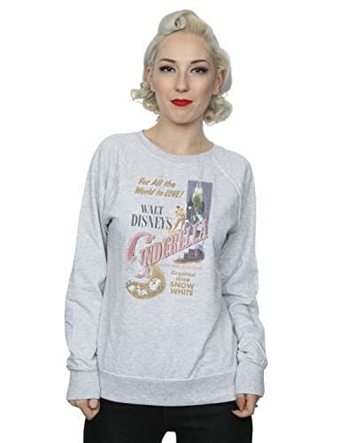 Image of Disney Princess Women's Cinderella Retro Poster Sweatshirt X-Large Heather Grey