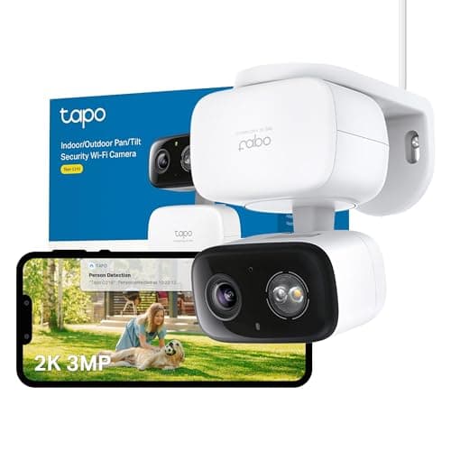 Image of Tapo C216 2K 3MP Outdoor Camera 360°Pan/Tilt, IP65 Color Night Vision, Security Camera Outdoor WiFi, Smart AI Detection,Spotlights, Indoor Cameras House Security, CCTV, Alexa/Google