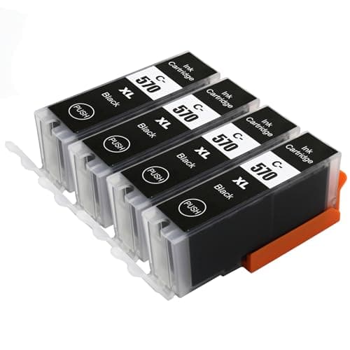 Image of Go Inks 4 Black Ink Cartridges to replace Canon PGI-570Bk Compatible/non-OEM for PIXMA Printers
