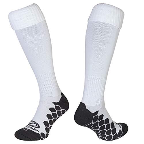 Image of Optimum Classico Sports Socks - Moisture-Wicking, Breathable, and Cushioned for Football, Rugby & Athletic Performance - Lightweight, Quick-Drying, White, Senior (7-12)