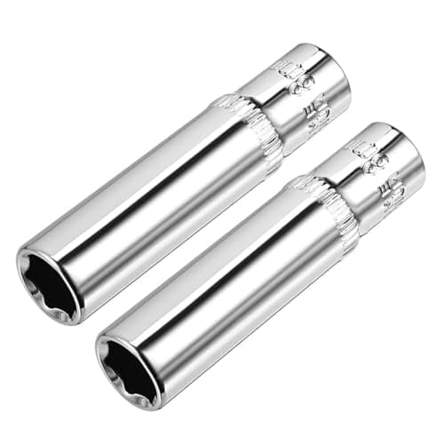 Image of TA-VIGOR 2Pcs 1/4 Inch Drive 8mm 6-Point Deep Socket, Metric, Cr-V Drive Socket for Auto Repairing and Household