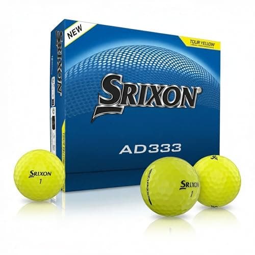 Image of Srixon AD333 Long Distance Golf Balls (New Generation) | Softer Feel and Exceptional Control | Eco-Friendly Packaging | Gift Idea for Golfers | 12 Pieces | Yellow