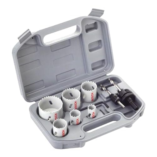 Image of Bosch 9 pc. Hole Saw Set HSS Bi-Metal for Electricians (Metal, Wood, Ø 20-68 mm, Accessories Rotary Impact Drill)