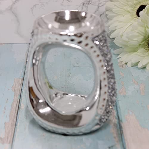 Image of lesser and pavey LP47950 Wax/Oil Warmer | Silver Sparkle | 1 Piece-11x7x12 cm Accessory, Multicolor