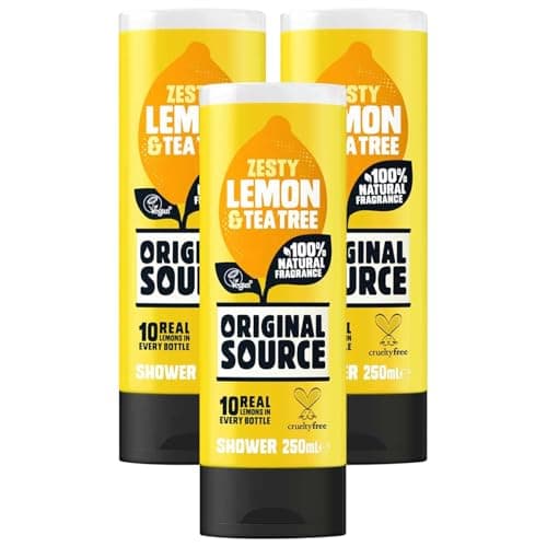 Image of Original Source Zesty Lemon & Tea Tree Shower Gel 100% Natural Fragrance, Vegan, Cruelty Free, Paraben Free (3 Packs)
