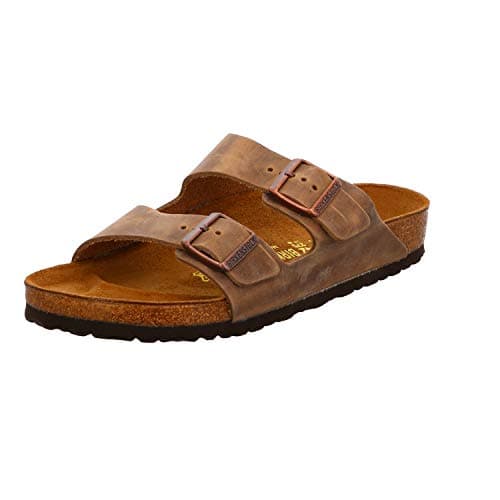 Image of BIRKENSTOCK Unisex - Adult Arizona 51061, Birko-Flor Clogs & Mules (Regular), Brown tobacco brown, 7 UK