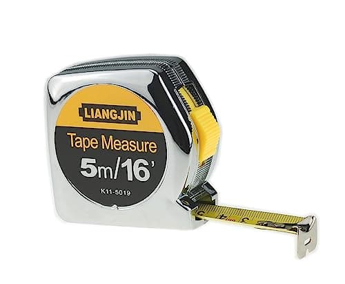 Image of FamilyMall Retractable Tape Measure 5m/16ft – Dual Scale Metric & Inch Measuring Tape, Nickel-Plated Steel Case, Heavy Duty Compact Pocket Tape with Belt Clip for Construction, DIY & Woodworking