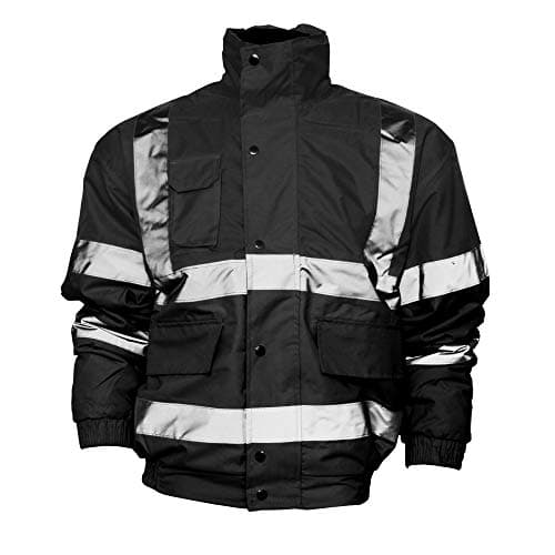 Image of Yoko Mens Hi-Vis Bomber Jacket (XL) (Black)