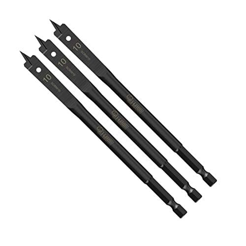 Image of 3 x SabreCut SCRIW10_3 10mm x 152mm Impact Rated Flat Wood Spade Bits for Softwood Hardwood Chipboard