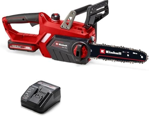 Image of Einhell Cordless Chainsaw with Battery and Charger 18V Power X-Change, 10 Inch (25cm) Electric Chainsaw Cordless with Oregon Bar and Chain, Automatic Chain Lubrication GE-LC 18/25 Li