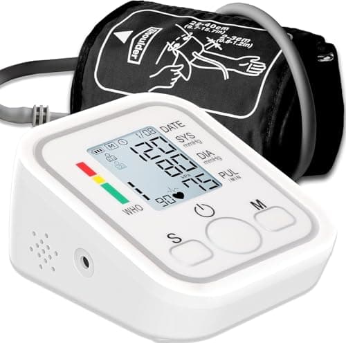 Image of Blood Pressure Monitors Large Cuff Size 22-36cm - Blood Pressure Machine with Cuff for Upper Arm - Heart Rate Hypertension Monitor - Blood-Pressure Monitor Large Cuff- No Cable & Batt