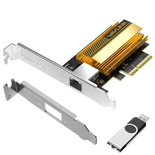 Image of WAVLINK 10G Base-T PCIe network card, 10000/5000/2500Mbps PCI Express Ethernet adapter with AQC113 controller, 10G NIC for Windows 11/10 & Linux with low profile bracket