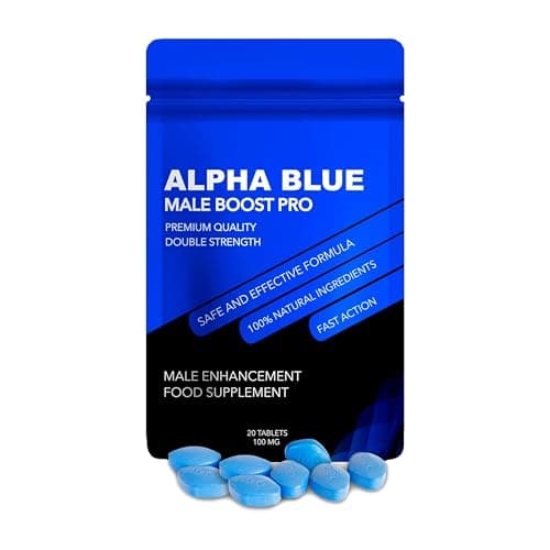 Image of Alpha Blue 10 Tablets Blue Pills for Men Performance Supplement Energy, Stamina & Endurance High Strength Herbal Complex Enhanced Vitality Peak Physical Condition with Ginseng & Maca Made in UK
