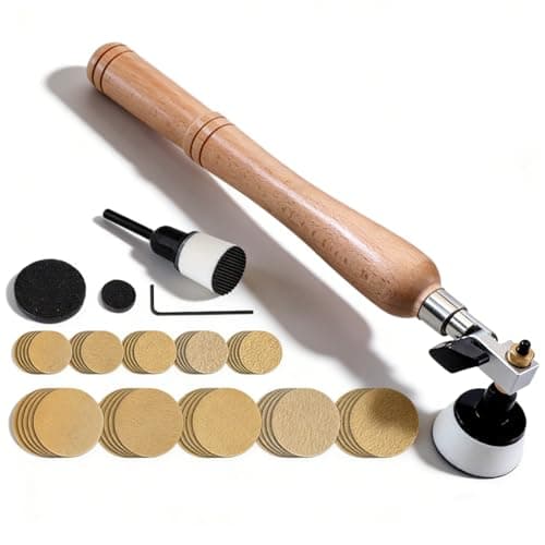 Image of Bowl Sander Tool Kit, Wood Lathe Bowl Sander Wood Turning Lathe Sanding Tools Bowl Sanding Tool, Wood Sander Bowl Sander Tool with 50pcs（60, 80, 120, 220, 320 Grit 10 pcs Each) for Wood Woodworking