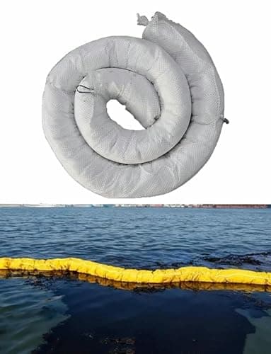 Image of Industrial Oil Absorbent Socks for Spill Containment and Cleanup in Marine and Workshop Environments