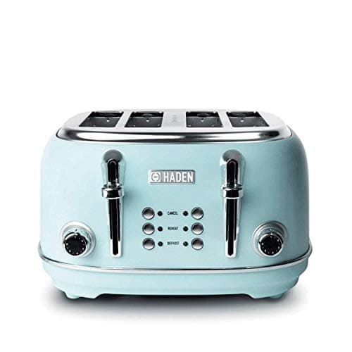Image of Haden Heritage Toaster - Electric Stainless-Steel Toaster, 1370-1630W, Four Slice, Turquoise