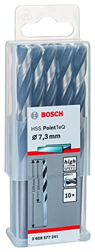 Image of Bosch Professional 10-piece PointTeQ HSS Twist Drill Bit (for Metal, 7.3 x 69 x 109 mm, Drill Driver Accessories)