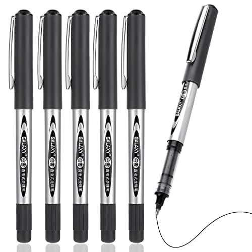 Image of Cobee Rollerball Gel Ink Pen, 6 Pieces 0.5mm Black Ink Quick Dry Fine Point Pens