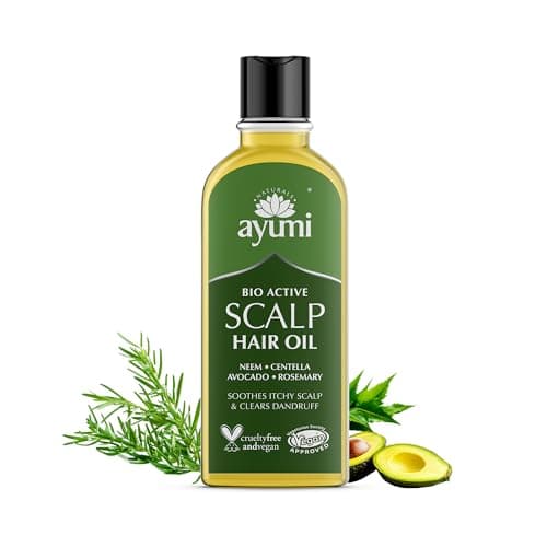 Image of Ayumi Bio-Active Scalp Hair Oil | Anti- Dandruff Scalp Treatment with Neem | Scalp Oil for Dry Itchy Scalp Treatment | Rosemary Hair Oil for Dry Damaged Hair | Anti-Dandruff Oil for Hair Care | 150ml