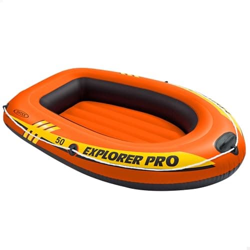 Image of INTEX Bateau Explorer Pro 50 sans Rames, Orange, 137 x 85 x 23 cm