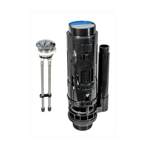 Image of Fluidmaster PRO820UK Mechanical Dual Flush Valve, Universal Cistern Fit, Water-Saving Eco Flush, Easy DIY Installation, Durable Chrome Button & Leak-Free Performance