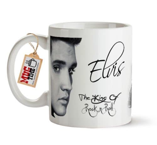 Image of Mugtime (TM) - Elvis Presley - The King of Rock & Roll - Mug Cup - with Signature - 330ml Ceramic