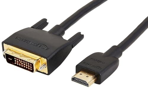 Image of Amazon Basics HDMI-A to DVI (Male) Adapter Cable, Bi-Directional 1080P, Gold-Plated, 0.9 m, Single Pack, Black