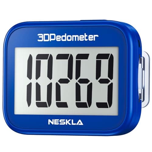 Image of NESKLA 3D Pedometer for Walking, Simple Step Counter with Large Digital Display, Step Tracker with Removable Clip Lanyard, Accurately Track Steps for Men Women Kids Adults Seniors