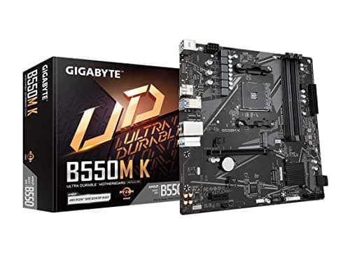 Image of Gigabyte B550M K (AM4/ AMD/ B550/ Micro-ATX/Dual M.2/ SATA 6Gb/s/USB 3.2 Gen 1/ Realtek GbE LAN/PCIe 4.0/ Motherboard)