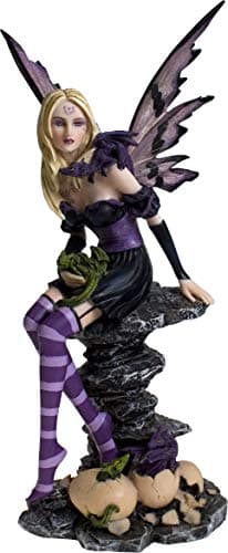 Image of Nemesis Now Amethyst and Hatchlings Fairy Figurine 25.5cm, Purple