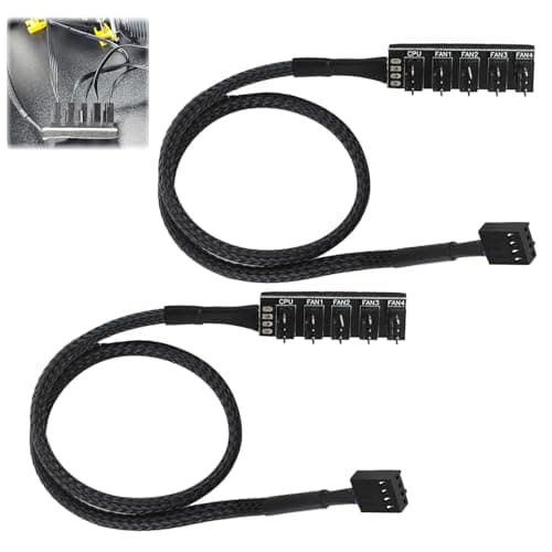 Image of 4 PIN/3PIN PWM Fan Splitter Adapter CPU Cooling PC Fan Hub Power Supply Extension Cable Internal Motherboard Connector Sleeved Case for 12V Desktop Computer Cooler Fans 1 To 5 Way (2pcs HUB Model 1)