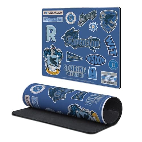Image of Head Case Designs Officially Licensed Harry Potter Ravenclaw Sticker Collage Collection 9.84 x 11.81 x 0.12 inches (250 x 300 mm) - S Gaming Office Desk PC Keyboard Mouse Mat Pad