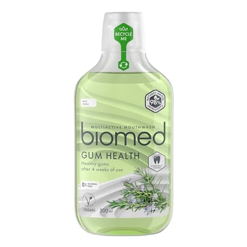 Image of Biomed Well Gum Natural Mouthwash with Eucalyptus and Essential Oils to Promote Healthy Gums, Alcohol Free, Mint - 500ml (Pack of 1)