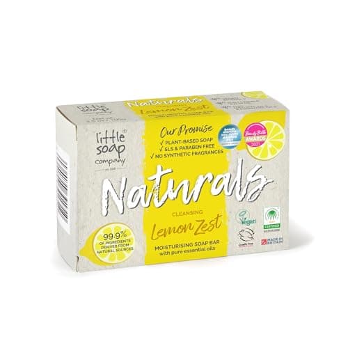 Image of Little Soap Company Natural Range - Lemon Zest Soap Bar, 100g | Vegan, Cruelty Free & Antibacterial, No SLS or Parabens | Eco Friendly Body, Face & Hand Soap with Cleansing Lemon Essential Oils