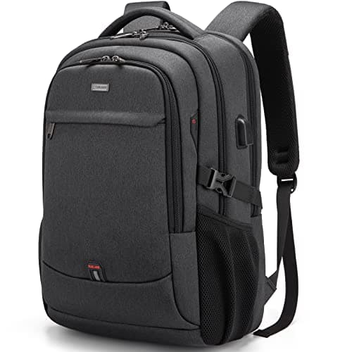 Image of DUSLANG Travel Laptop Backpack, Work Bag Laptop Bag with USB Charging Port, Anti Theft Business Backpack, College School Rucksack for Men and Women, Fits 17 Inch, Black