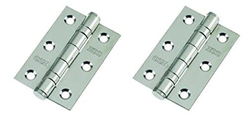 Image of Door Hinge 3" 75mm Ball Bearing Hinges Polished Chrome Suit Internal Doors Pair
