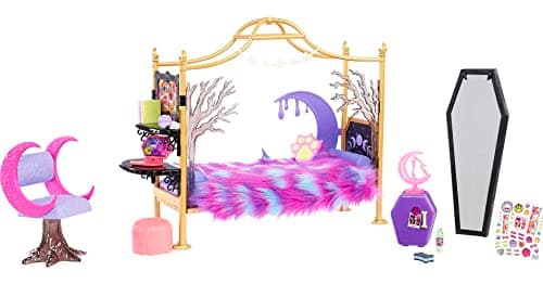 Image of Monster High Toys, Clawdeen Wolf Bedroom Playset with Accessories and Sticker Sheet, Furniture and Décor, HMV77