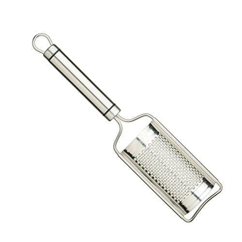 Image of KitchenCraft Oval Handled Professional Stainless Steel Curved Grater, Grating Tool for Cheese, Vegetables, Chocolate, and Zesting, Kitchen Utensil, Dishwasher Safe, 26cm