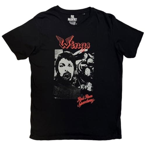 Image of Paul McCartney Wings Collage T-Shirt, black, XXL