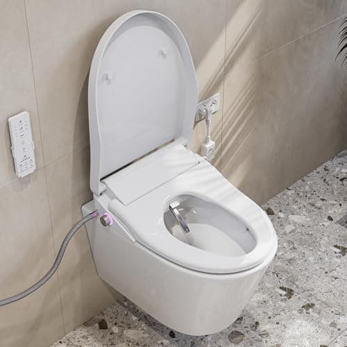 Image of HOROW Smart Bidet Toilet Seat - Instant Warm Water - Silver-Ion Nozzle - Powerful Deodorization - Heated Seat & Warm Air Dryer - Dual Control (Remote & Knob) - LED Night Light