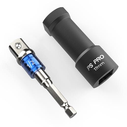Image of Sevko PS PRO 17 mm Unistrut Channel Socket Set – 1/2 Inch Drive Alloy Steel Impact Socket with Adapter for Quick and Efficient Use (Black Oxide)