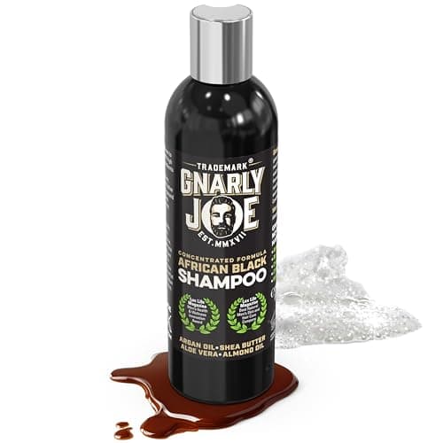 Image of Gnarly Joe Hair Intensive and Concentrated Shampoo. Liquid African Black Soap Shampoo. Natural Ingredients, Argan Oil, Shea Butter, Aloe Vera, Almond Oil, Coconut Oil, 250ml